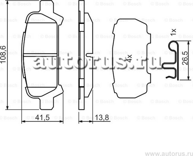 Колодки тормозные дисковые (Bosch). Артикул 0986494445