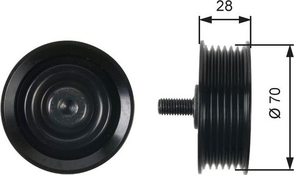 Направляющий (ведущий) ролик приводного поликлинового ремня Gates DriveAlign®. Артикул T36410
