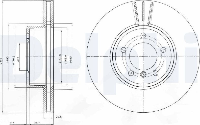 Тормозной диск Delphi. Артикул BG9871C