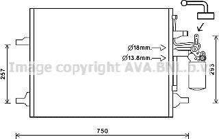 Радиатор кондиционера (конденсатор) AVA (алюминий). Артикул VO5166D