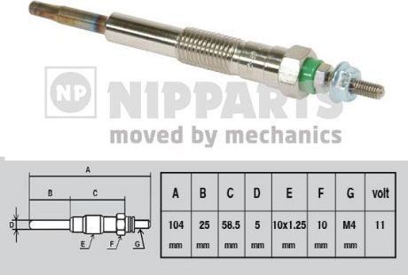 Свеча накаливания (накала) Nipparts для Toyota Picnic I 1997-2001. Артикул J5712013