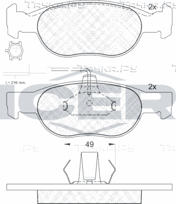 Тормозные колодки Icer для Alfa Romeo 145 I 1996-2001. Артикул 181376