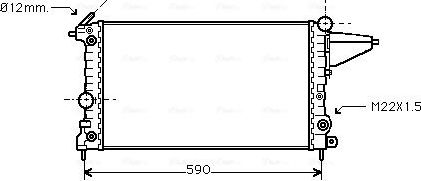 Радиатор охлаждения двигателя AVA для Opel Vectra A 1988-1995. Артикул OL2117