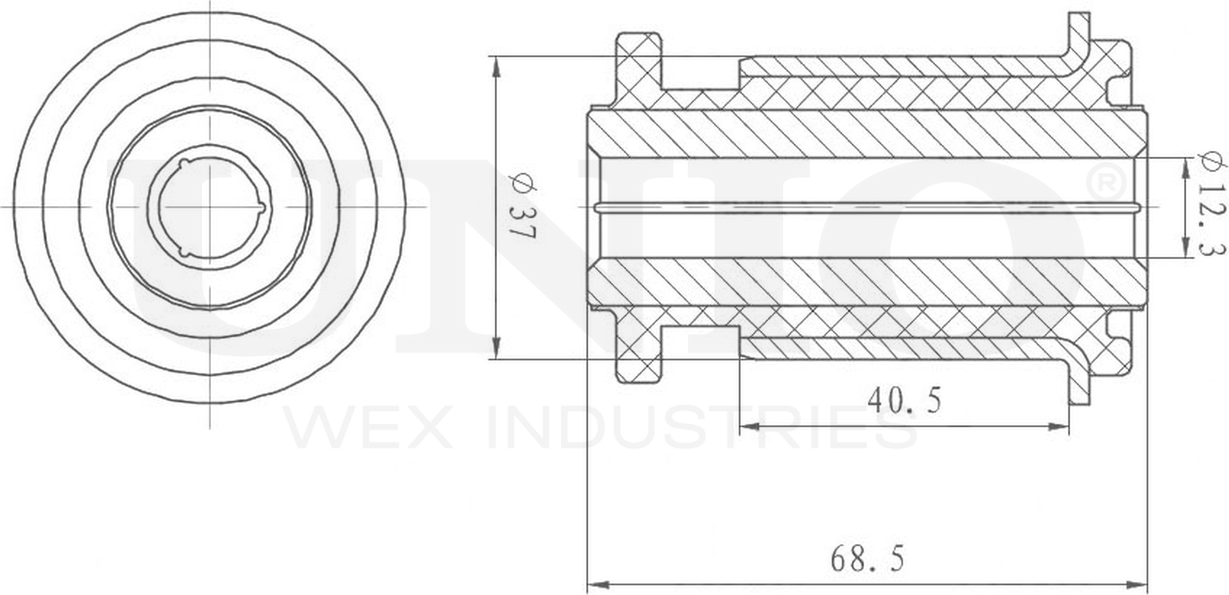Сайлентблок рычага подвески (Unio). Артикул RMP-20069