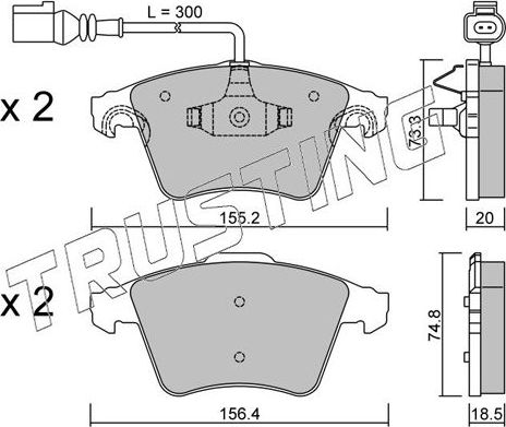 Тормозные колодки Trusting. Артикул 568.2