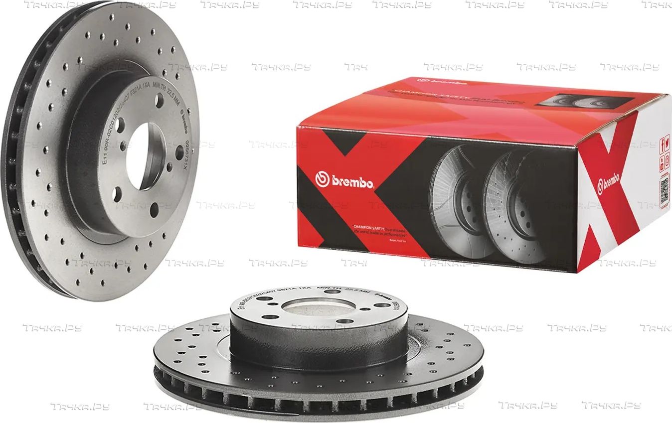 Тормозной диск Brembo XTRA LINE - Xtra передний для Subaru Impreza II 2000-2009. Артикул 09.5673.1X