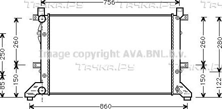 Радиатор охлаждения двигателя AVA. Артикул VNA2155