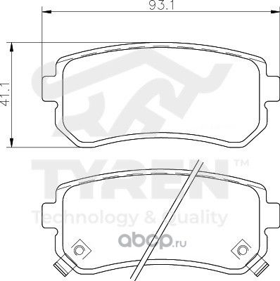 Дисковые тормозные колодки (Tyren). Артикул TYR1216521