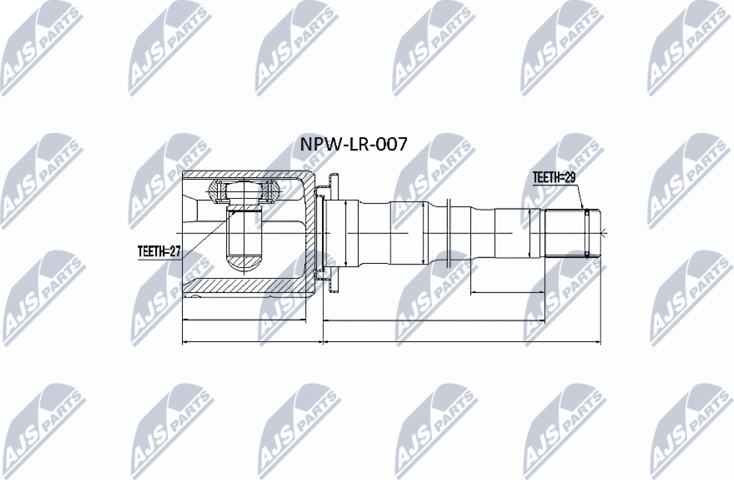 Шрус наружный (граната) NTY. Артикул NPW-LR-007