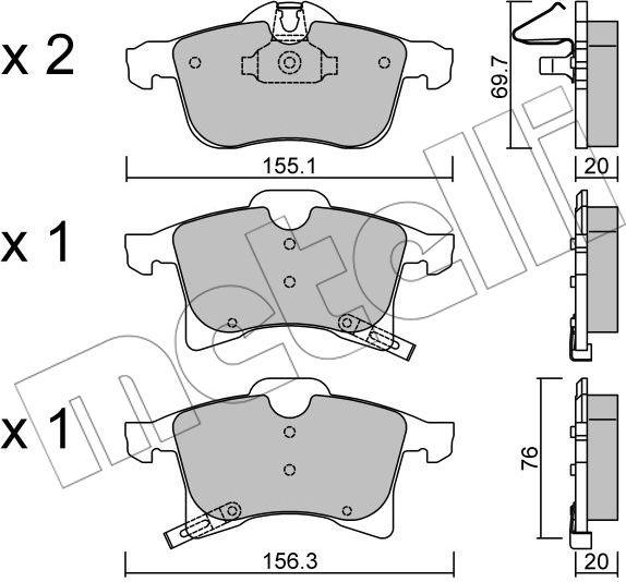 Тормозные колодки Metelli. Артикул 22-0539-0