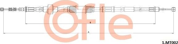 Трос ручника (тросик ручного тормоза) Cofle задний правый для Mitsubishi Airtrek 2002-2007. Артикул 92.1.MT002