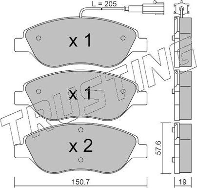 Тормозные колодки Trusting. Артикул 593.0