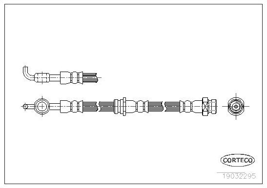 Тормозной шланг Corteco задний для Mazda 626 III (GD) 1987-1992. Артикул 19032295