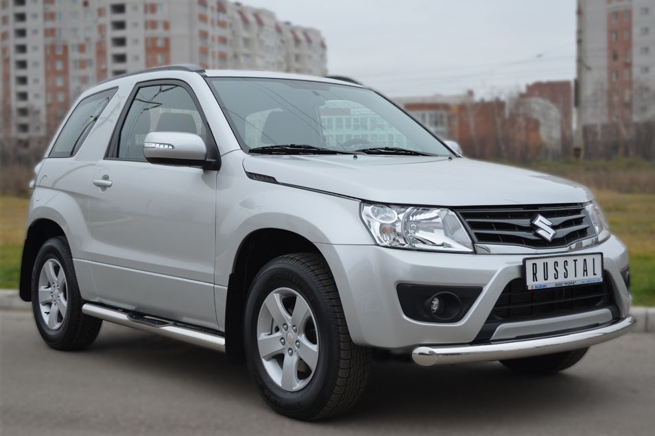 Защита RusStal переднего бампера d76 (дуга) для Suzuki Grand Vitara 3-дв. 2012-2015. Артикул SV3Z-001104