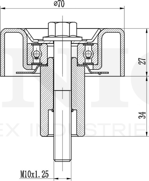 Ролик поликлинового ремня направляющий (Unio). Артикул TNS-10270