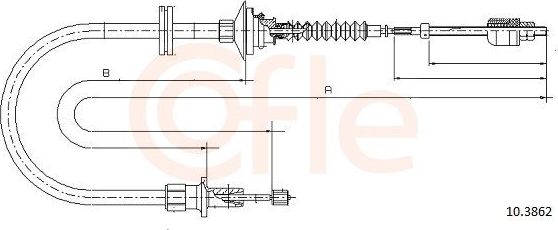 Трос сцепления Cofle для Volvo 460 1988-1996. Артикул 92.10.3862