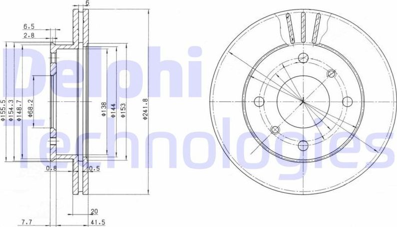 Тормозной диск Delphi. Артикул BG2632