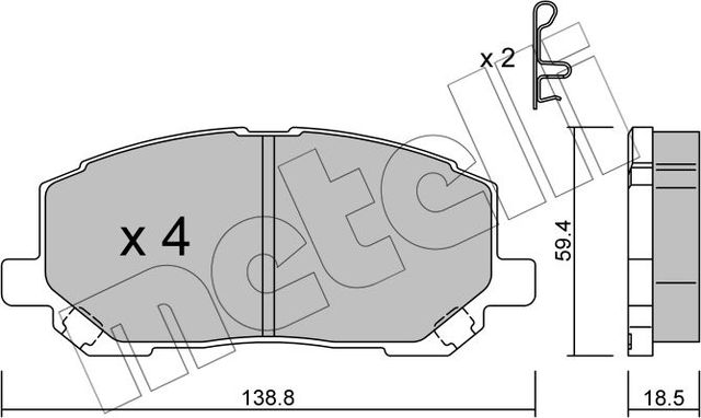 Тормозные колодки Metelli передние для Lexus RX I 2001-2003. Артикул 22-0616-0
