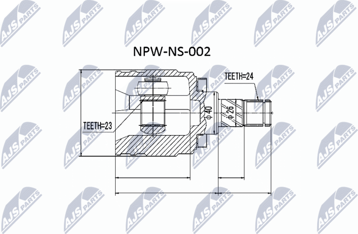 Шрус внутренний (граната) NTY. Артикул NPW-NS-002