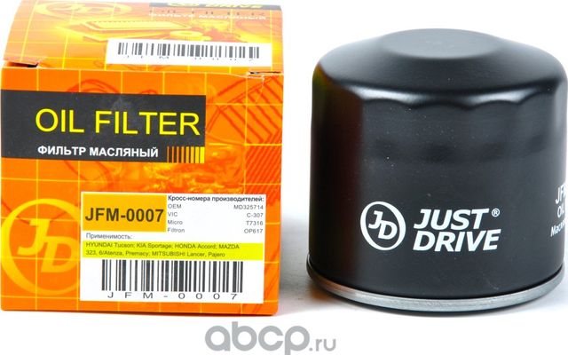 Фильтр масляный /C307 (JD) (Just Drive). Артикул JFM0007