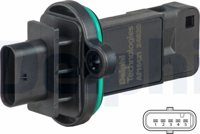 Датчик массового расхода воздуха (ДМРВ) Delphi для BMW 7 IV (E65/E66) 2005-2008. Артикул AF10421-12B1