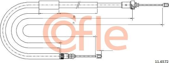 Трос ручника (тросик ручного тормоза) Cofle. Артикул 92.11.6572