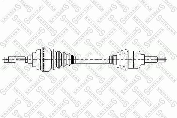 Полуось (привод в сборе, приводной вал) Stellox передняя левая для Peugeot 306 1993-2002. Артикул 158 1009-SX