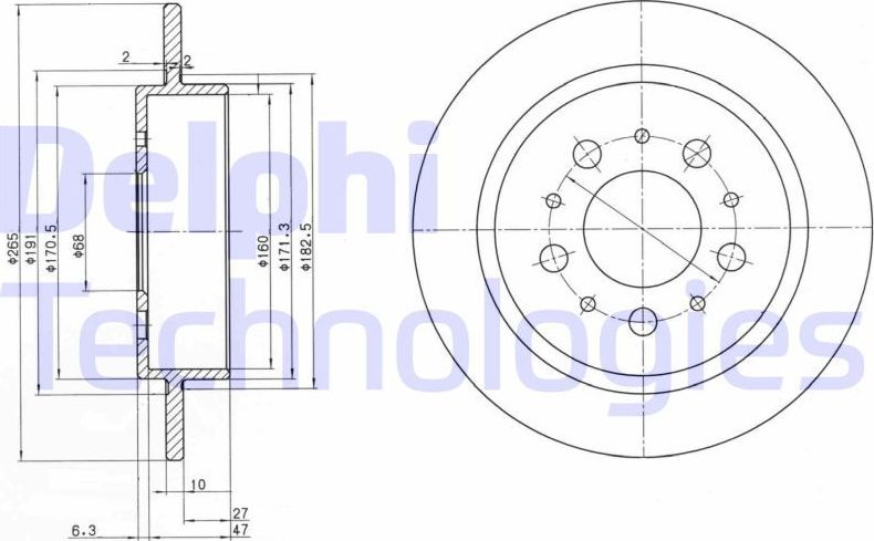 Тормозной диск Delphi. Артикул BG2718
