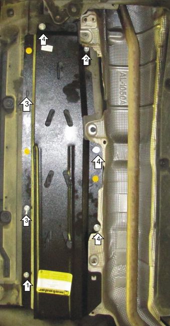 Защита Мотодор для топливных трубок Renault Laguna III 2007-2015. Артикул 01730