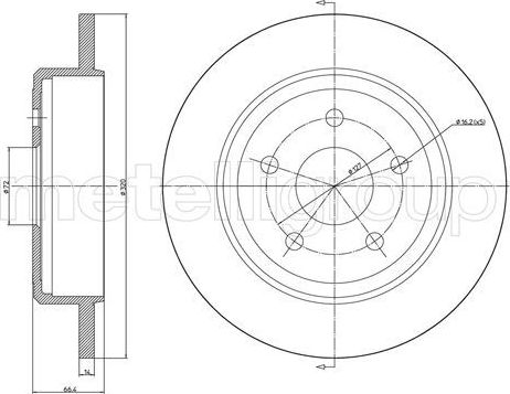 Тормозной диск Trusting задний для Jeep Commander XK, XH 2005-2010. Артикул DF1176