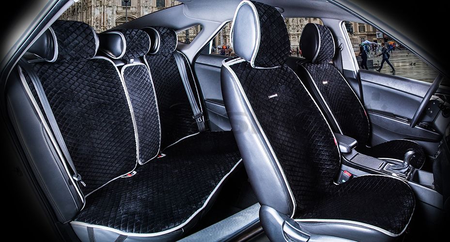 Накидки универсальные CarFashion City Plus для авто, цвет Черный/Серый. Артикул 22472