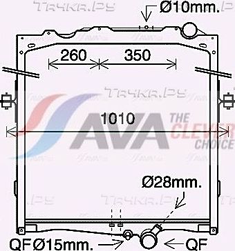 Радиатор охлаждения двигателя AVA для Volvo  FH16 II 2012-2026. Артикул VL2084