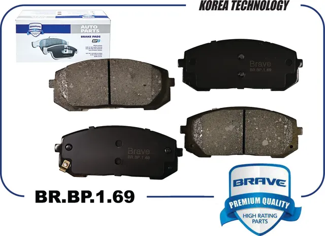 Колодки тормозные передние (Brave). Артикул BRBP169