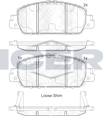 Тормозные колодки Icer передние для Honda HR-V II 2015-2026. Артикул 182153