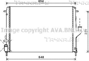 Радиатор охлаждения двигателя AVA для Lada Largus I 2012-2026. Артикул RTA2478