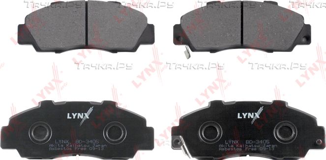 Тормозные колодки LYNXauto передние для Honda Integra IV 2002-2006. Артикул BD-3405