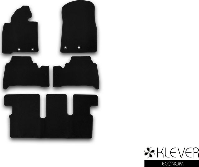 Коврики Klever Econom для салона Toyota Land Cruiser 200 7 мест АКПП внедорожник 2007-2012. Артикул KVR01489401200k