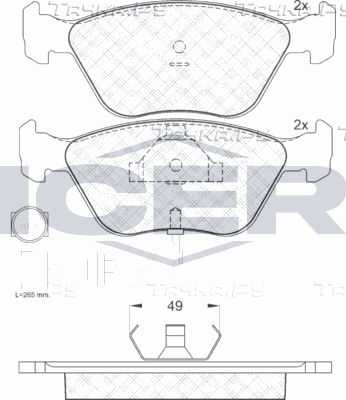 Тормозные колодки Icer передние для Ford Sierra I 1990-1993. Артикул 180954