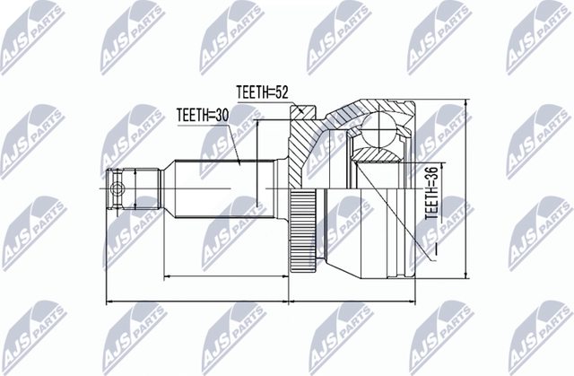 Шрус внутренний (граната) NTY. Артикул NPZ-HY-504