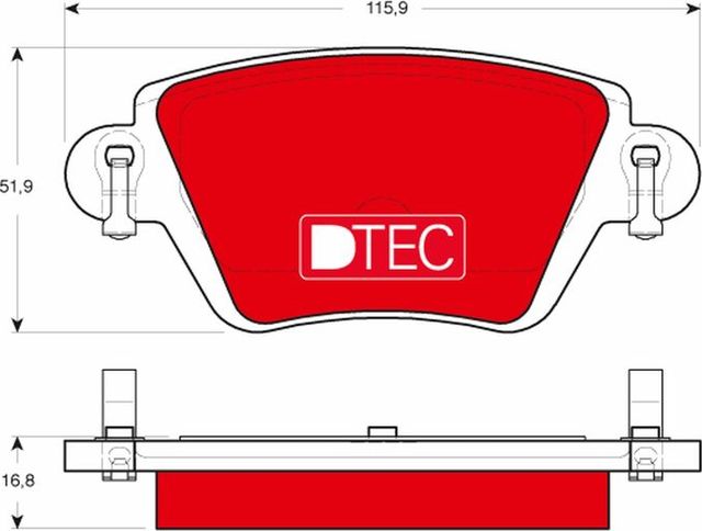 Тормозные колодки TRW DTEC COTEC. Артикул GDB1525DTE