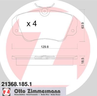 Тормозные колодки Zimmermann. Артикул 21368.185.1