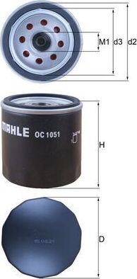 Масляный фильтр Mahle. Артикул OC 1051