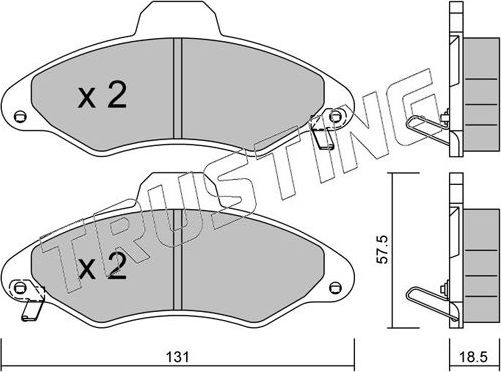Тормозные колодки Trusting передние для Ford Escort V 1995-2001. Артикул 073.1