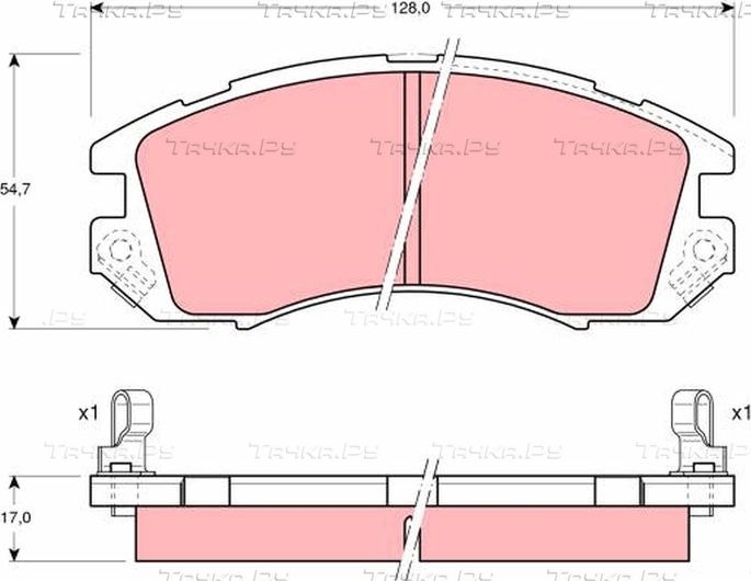 Тормозные колодки TRW передние для Subaru Legacy I 1989-1993. Артикул GDB989