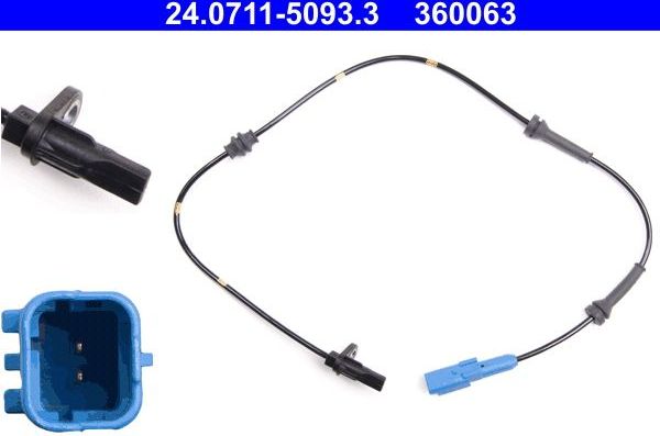 Датчик ABS ATE. Артикул 24.0711-5093.3
