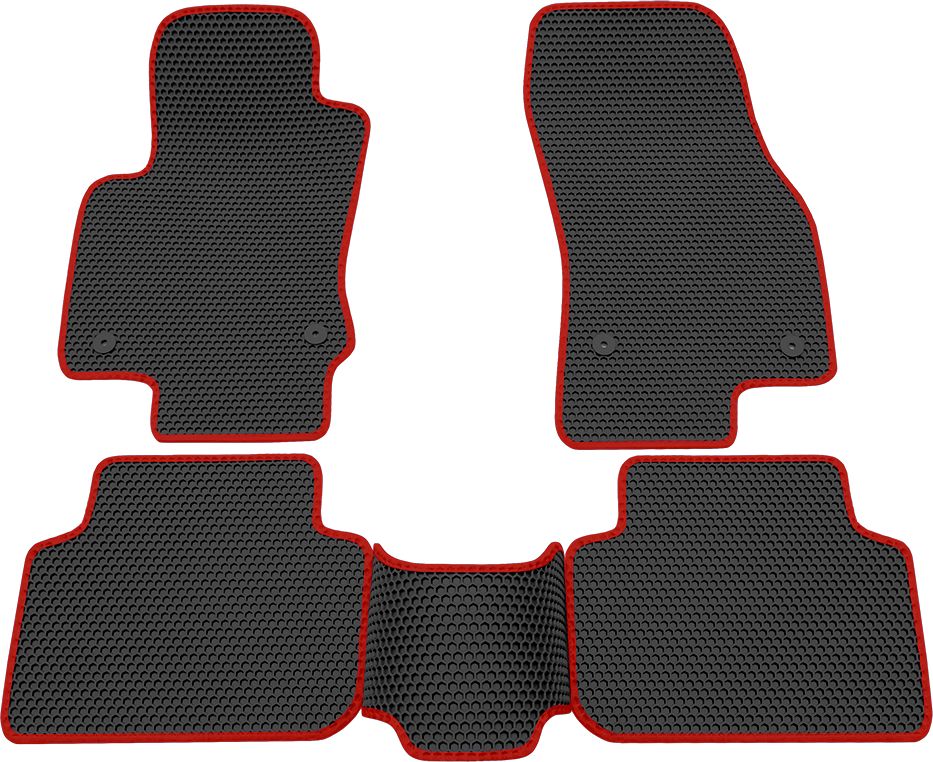 Коврики Rezkon EVA Соты для салона Volkswagen Tiguan II 2016-2026 Красный кант. Артикул 9135025204