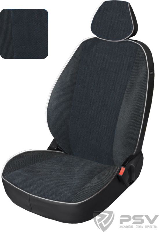 Чехлы PSV Автопилот на сидения для Mazda CX-7 2006-2012, цвет Черный/синий. Артикул 119156