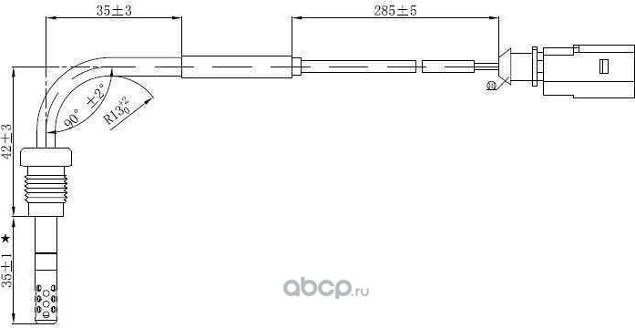 Датчик температуры выхлопных газов AUDI (A4/A5/A6/A8/Q7) VW Touareg 2.7/3.0 TDI (2006>) (Magtechnic). Артикул mag0004og