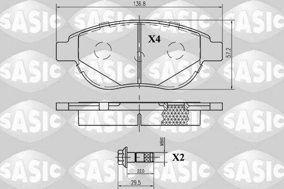 Тормозные колодки Sasic. Артикул 6210008