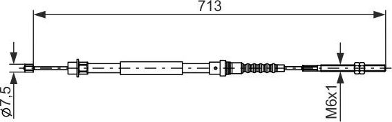 Трос ручника (тросик ручного тормоза) Bosch. Артикул 1 987 477 594